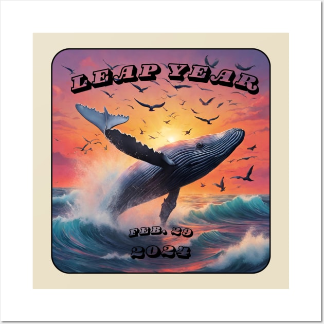 Leap Year and a leaping whale Wall Art by Spacetrap